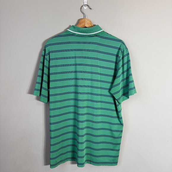 Brooks Brothers Performance Series Striped Polo Shirt Men's Large Green Golf - Picture 3 of 10